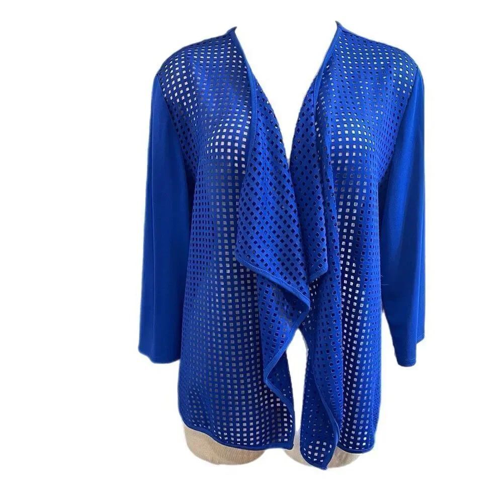 Easy Wear Chico’s Blue Top Cardigan Cover Up Jacket Size 3 US Large XL
